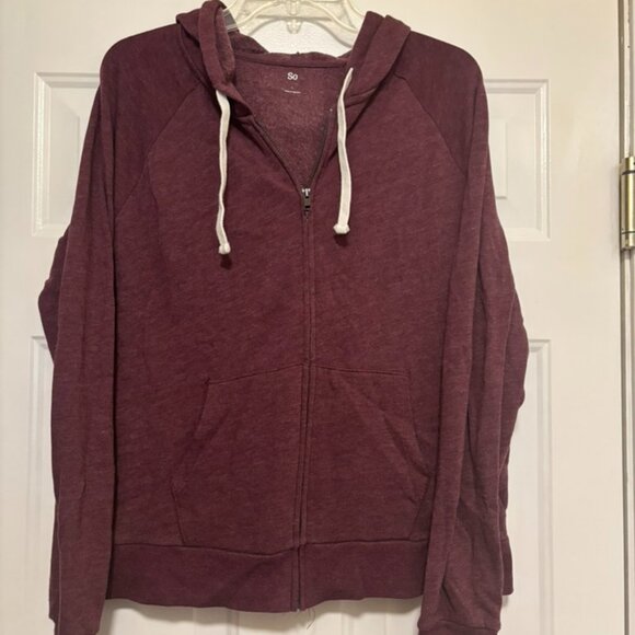 SO Maroon Zip Up Hoodie - Picture 1 of 1